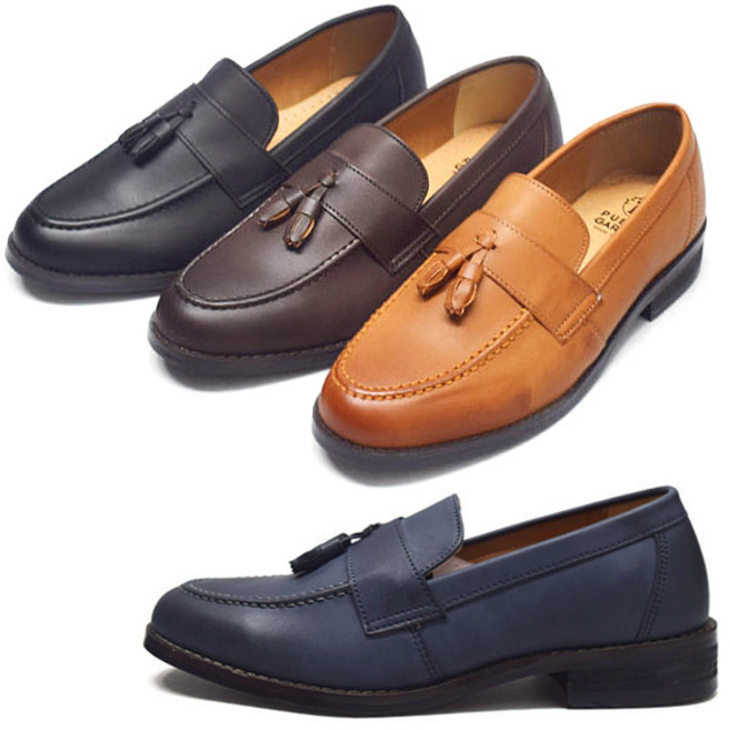 남자테슬로퍼 3색 심플 유행 부산수제화 방울 단화 3.5cm