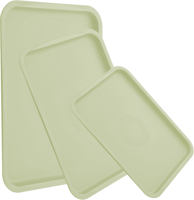 더블트리 무광 사각 트레이 3종 세트, 1세트, 그린티