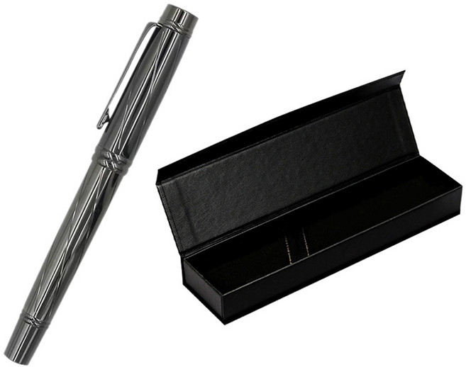 투데이리빙 프리미엄 소프트 볼펜 케이스 세트 부드러운 필기 도구 0.5mm 정밀 메탈펜 리필 교체형 문구 학용품 고급 단체 선물 판촉물 답례품, 1세트, 블랙