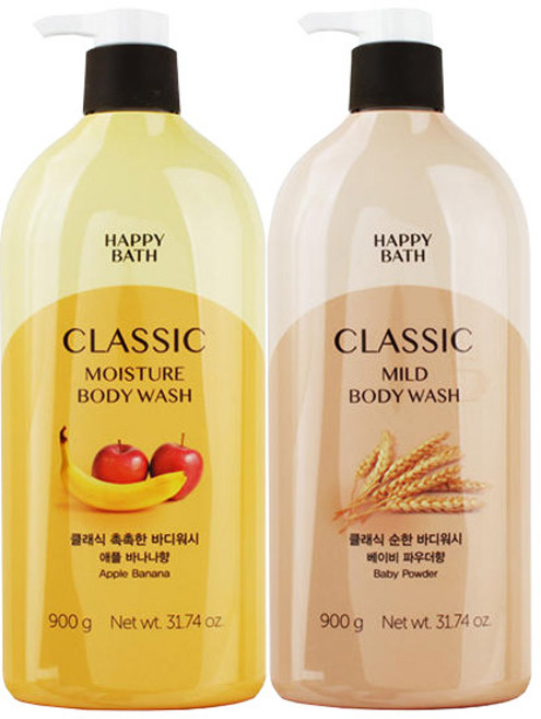 해피바스 클래식 바디워시900g(촉촉+순한), 1세트