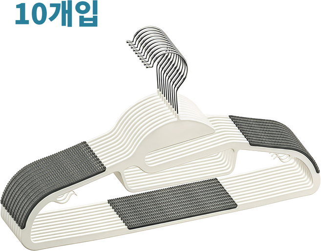 NOVALIVE 미끄럼방지 회전형 옷걸이, 그레이, 10개