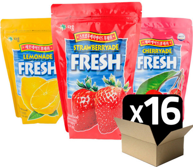 다음 에이드 후레쉬 (딸기) 700g X 16봉 1박스 신선한, 1개입, 16개
