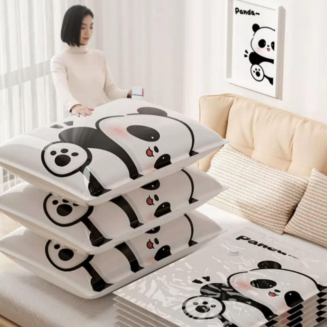 GMSS 이불 의류 판다 진공압축팩 5개, 1개, 5개입