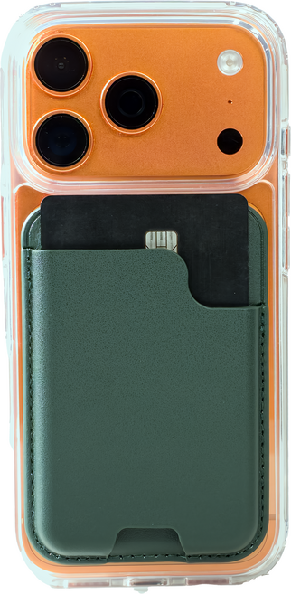 isee아이시맥세이프 강력자석4000가우스 카드2장 수납거치대 카드지갑, 1개, 그린