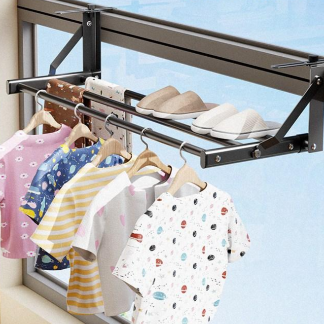 하이쉰 무타공 건조대 전용 접이식 건조대 행거걸이 가정용 양말 발코니 빨래 건조, 그레이