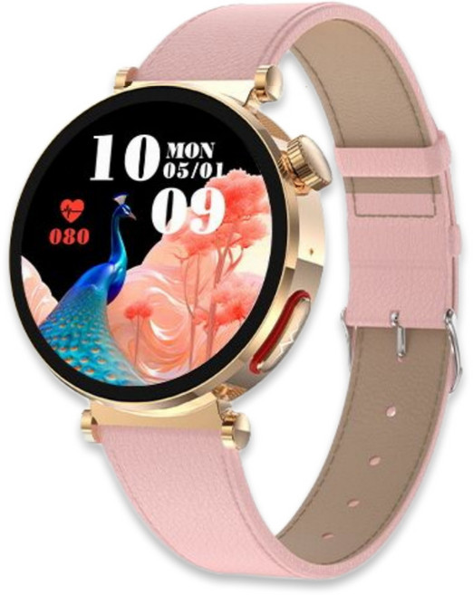 액션맨 글루코워치 EP 건강데이터 스마트워치 한국어지원 온라인설명서 AS 지원, 핑크레더+골드메쉬, 4.4cm, 블루투스