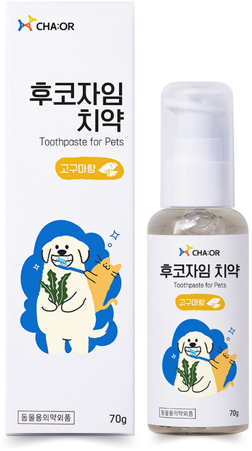 차오르 후코자임 치약 고구마향 젤 타입 강아지 고양이 치석 구취제거 구강 건강 관리, 1개, 70g
