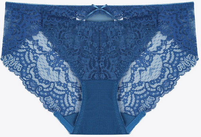 섹시쿠키 페미닌 시스루 블루 레이스팬티