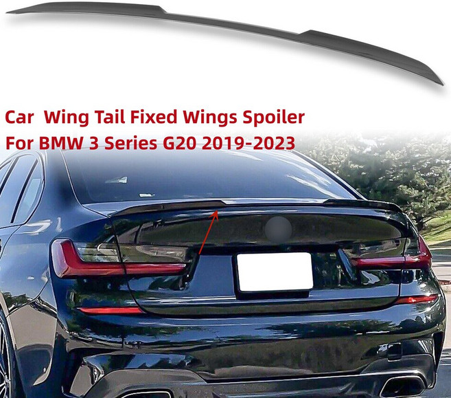 리어윙 테일 고정 날개 스포일러 자동차 트렁크 루프 뚜껑 스포일러 BMW 3 시리즈 G20 320i 325i 330i M3, 03 glossy black, 한개옵션1