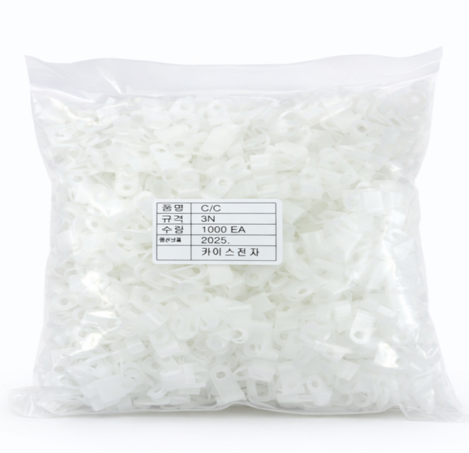 다올ETS 케이블클램프 전선 PVC새들 전규격 봉단위판매, 화이트, 1000개