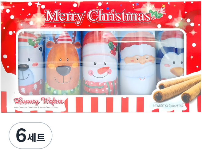 크리스마스 럭셔리 선물세트, 웨이퍼 5종, 6세트