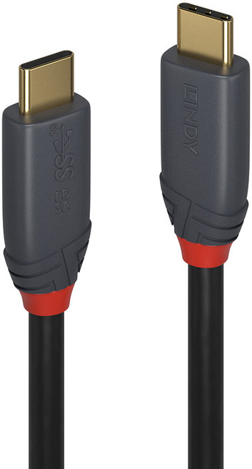 LINDY林帝 TYPE-C 充電傳輸線 PD100W USB3.2 GEN 2 Type-C 公對公 智能電流晶片, 黑色, 1個, 2m
