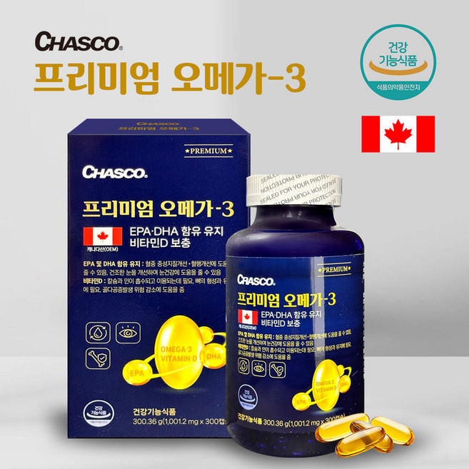 차스코 프리미엄 오메가3, 1개, 300정