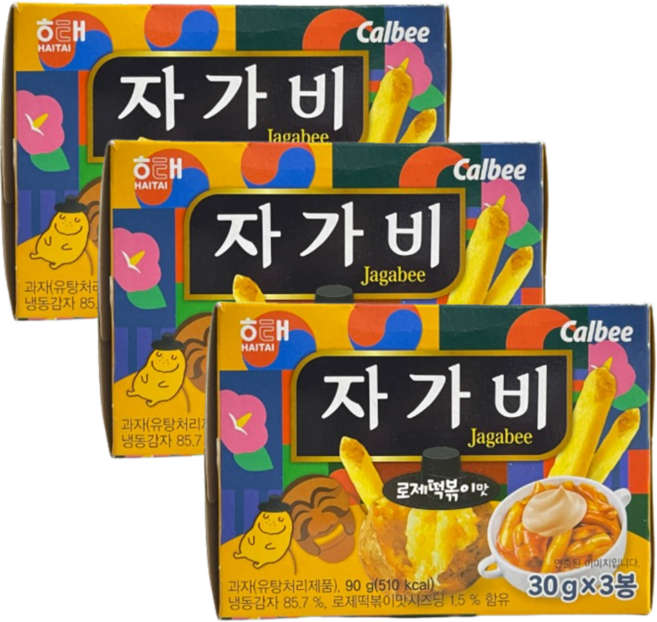 해태 자가비 로제떡볶이맛, 3개, 90g
