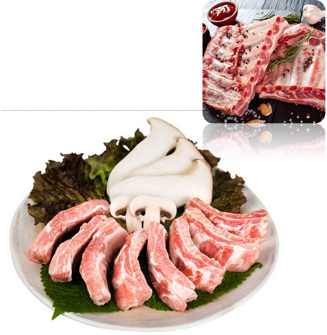 생 돼지갈비 생 등갈비 찜 한돈 쪽갈비 돼지 통갈비 생갈비 국산 캠핑 구이 요리, 프리미엄 돼지갈비(찜용), 300g, 1개