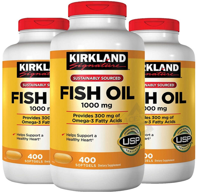Kirkland 커클랜드 피쉬오일 1000mg 오메가-3 400소프트젤, 3개, 400정
