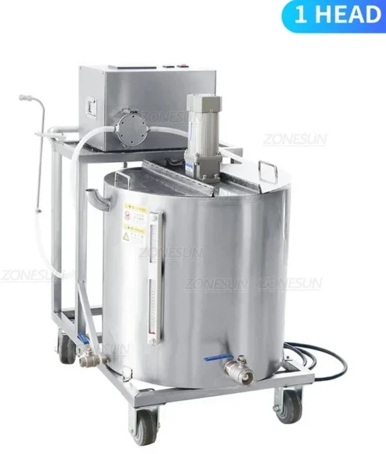 ZONESUN ZS-GTCD 반자동 소이 핫 파라핀 비왁스 기어 펌프 충전 용융 혼합 가열 양초 제조, 02 유럽 ​​연합, 02 Single Nozzle