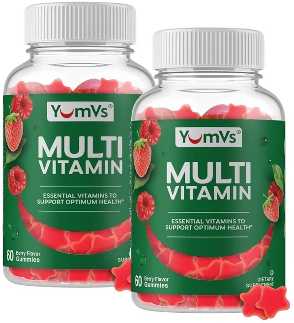 염브스 멀티비타민 앤 미네랄 구미 베리맛 YumVs Multivitamin, 2개, 60정 - 쿠팡