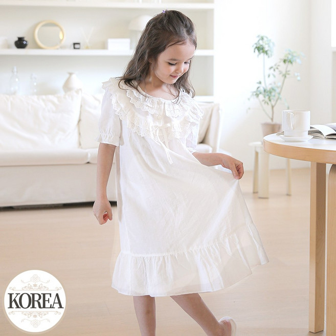 아동 원피스 공주 잠옷 주니어 유아 키즈 아기 화이트D