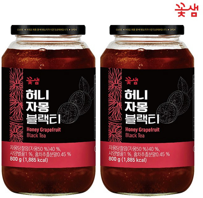 꽃샘 허니 자몽블랙티, 2개, 800g, 1개입