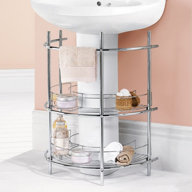 화장실 욕실 메탈 세면대 2단 선반, 단품, 1개