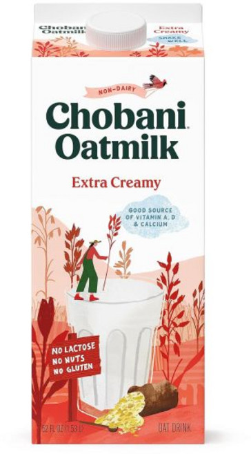 저당 오트 몬드 밀크 비건우유 무설탕 오트밀 우유 초바니 엑스트라 크리미 오트밀크 52온스, 52 Fl Oz 1개, 946ml