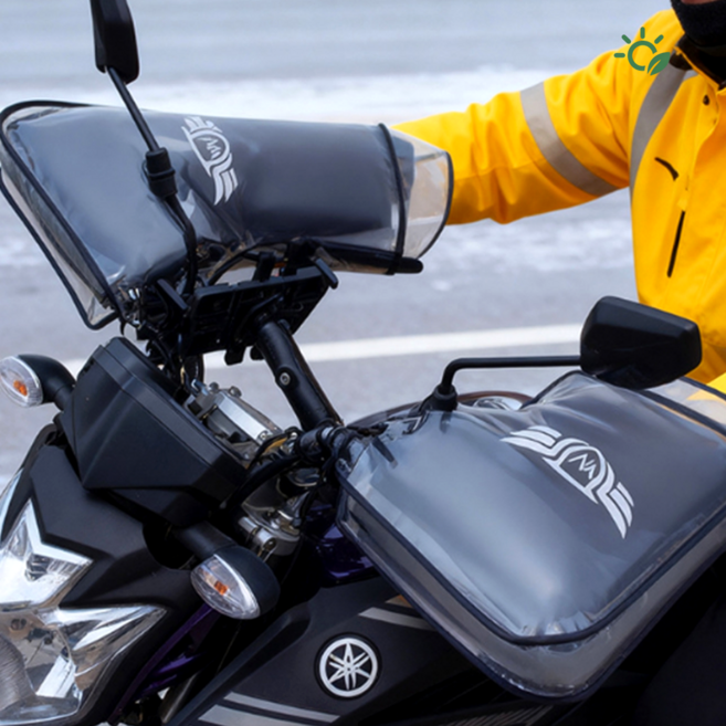 라이더 장갑 핸들 커버 겨울 방한 방수 워머 배달 바이크 자전거 2P