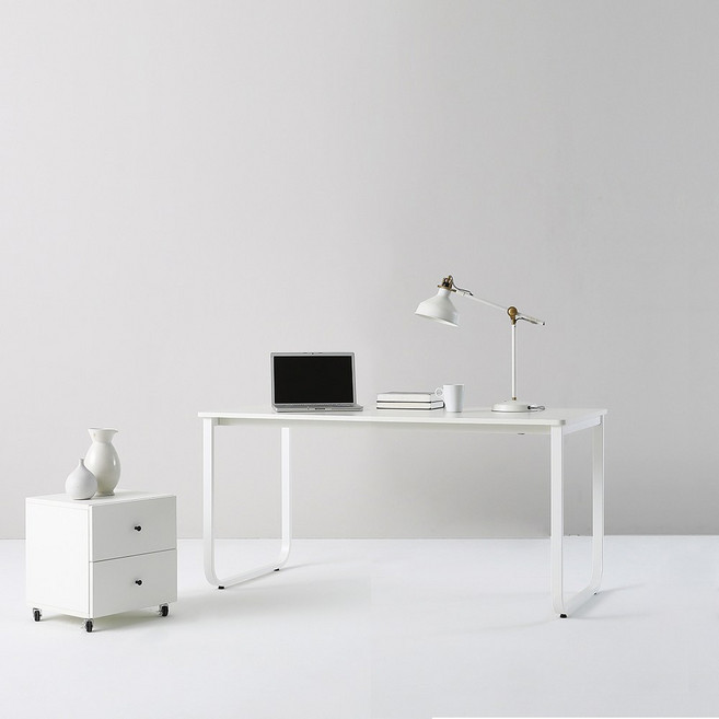 지앤퍼니 아일린 더 넓은 1인용 2인용 철제 컴퓨터 선반 책상 900 1200 1500 1800, 일반형, 1500_화이트