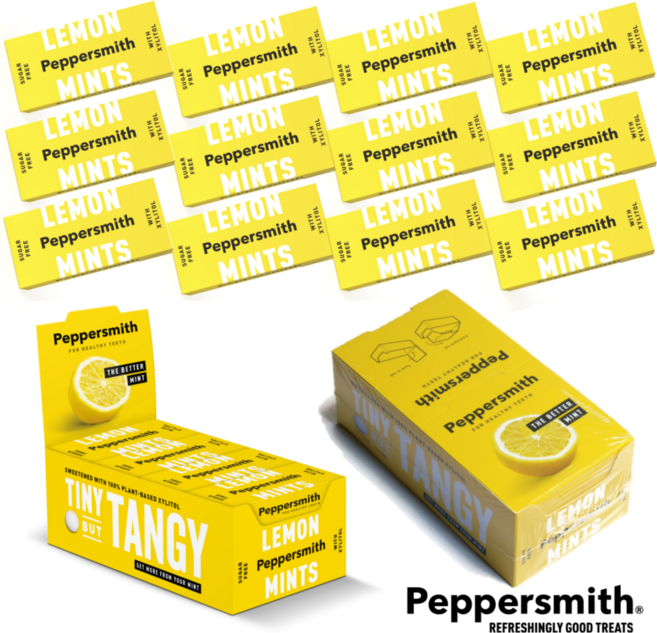 Peppersmith 페퍼스미스 영국직수입 무설탕 자일리톨 캔디 레몬민트 15g 12개