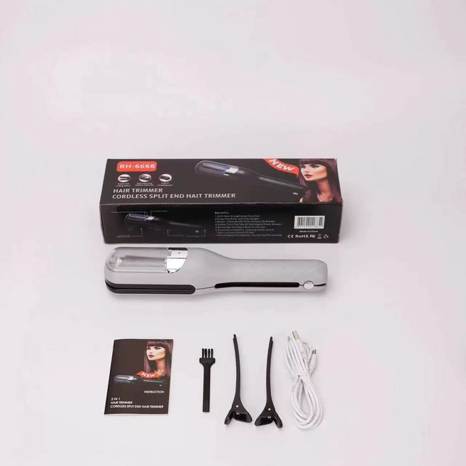 손상모 트리머 전동 머리 모발 커팅 상한머리 음이온 이발기 컷팅 다듬기 자동, 스프레이 화이트 USB