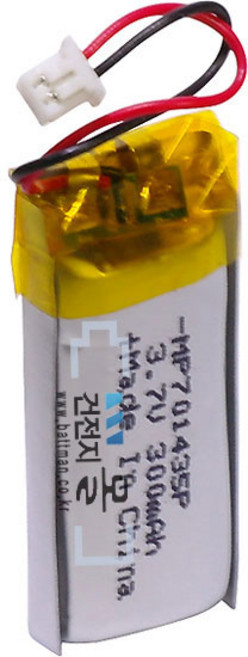 맥스파워 리튬폴리머 충전용 건전지 MP701435P-PCM (3.7V 300mAh) C51021RB (KC인증제품), 1개입, 1개