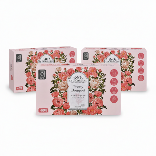 르샤트라 건조기용 섬유유연제 시트 40매 피오니부케 x 3, 1개