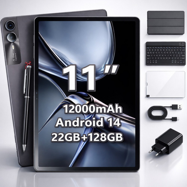 태블릿 PC 대화면 안드로이드 4G LTE WiFi 22GB/128GB OLED 옥타코어 키보드 패키지 터치펜/케이스/보호필름 포함, Wi-Fi+Cellular, 128GB, Space Gray
