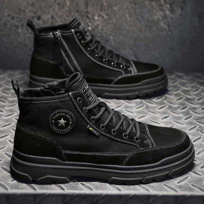 바이크부츠 오토바이 클래식 라이딩 슈즈 여름 캐주얼 데일리 레이싱, 블랙