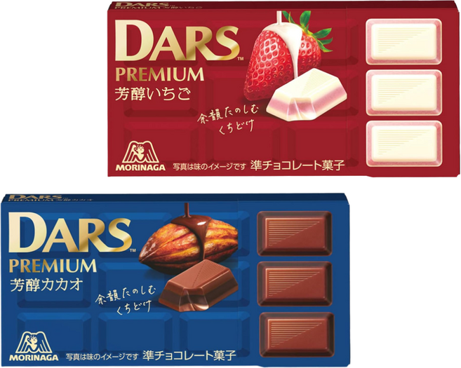 모리나가 다스 프리미엄 방순 카카오 딸기 초콜릿 네개입 혼합팩, 4개, 46g