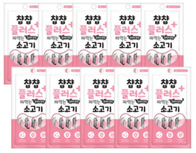인터펫코리아 챱챱플러스 짜먹는 강아지 유산균 파우치, 소고기맛, 60g, 10개