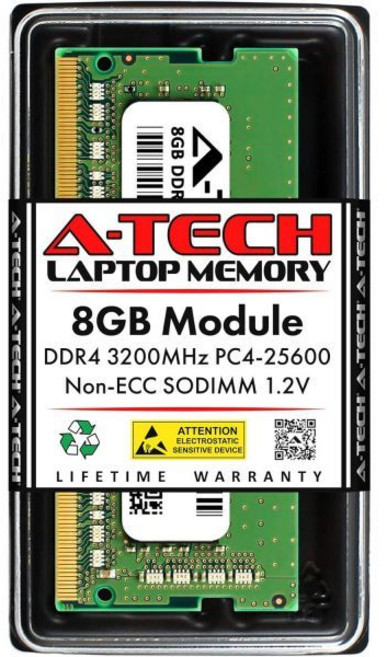 HP Victus 15 15-fb0028nr 게이밍 노트북용 A-Tech 8GB RAM | DDR4 3200MHz PC4-25600 SODIMM 1.2V 260핀 비ECC SO, 8GB_DDR4 3200MHz (PC4-25600), 1개