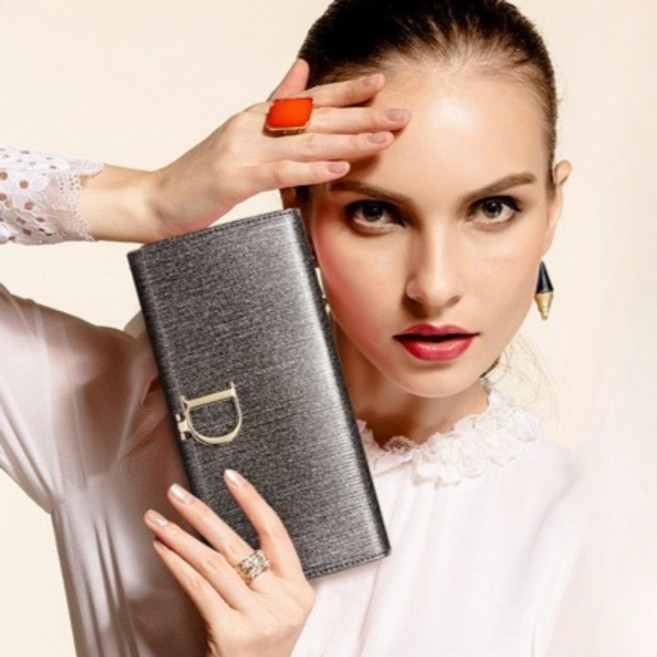 여성 고급 스러운 소가죽 장지갑 BYN-3212