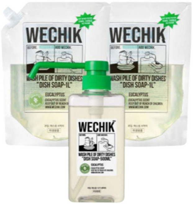 위칙 멀티플 주방세제 500ml 1개+리필 1L 2개