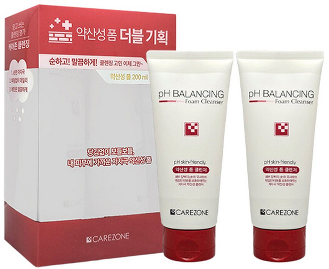 케어존 약산성 폼 클렌저 200ml X 2개