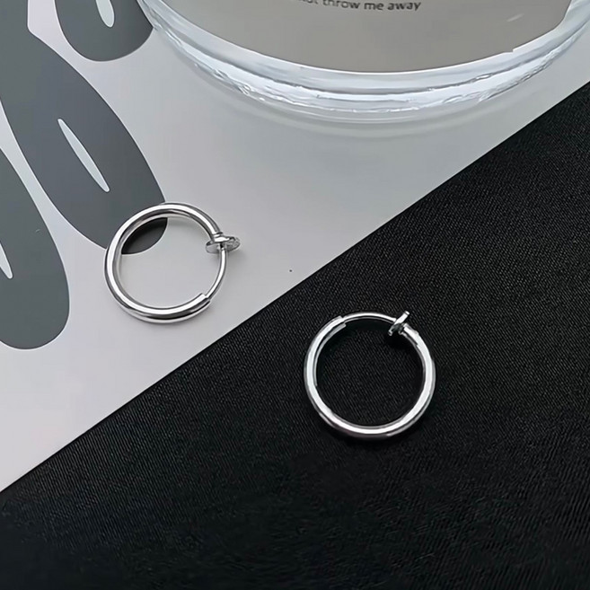 SUMMER 925純銀夾式耳圈耳環 無耳洞男女適用