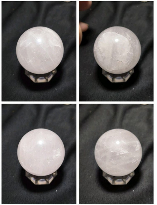 《晶棋》粉水晶球, 5號 52mm重200g馬粉六芒星淡