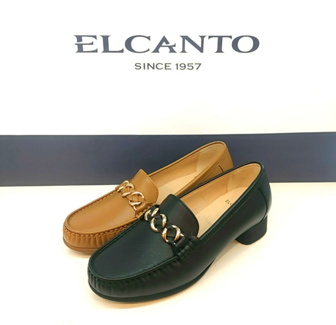 엘칸토 [NEW 신상] 볼 넓은(광폭!!!) 초경량 푹신한 바닥전체쿠션!!! 발편한 여성컴포트로퍼 4CM 블랙/카멜