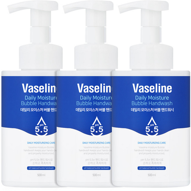 C2Y 바세린 데일리 모이스처 버블 핸드워시, 3개, 500ml