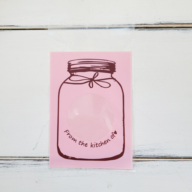 예쁜 opp 접착 봉투 쿠키 간식 귀여운 미니 포장지 비닐 접착식 봉투, 12.푸드자 10매 핑크, 1개, 1개