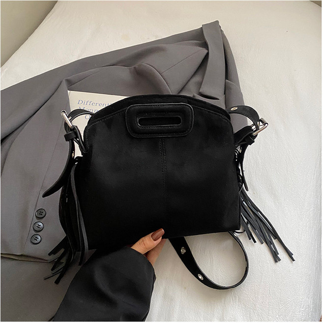 여성 트랜디 프리미 스웨이드 프린지 크로스백 숄더백
