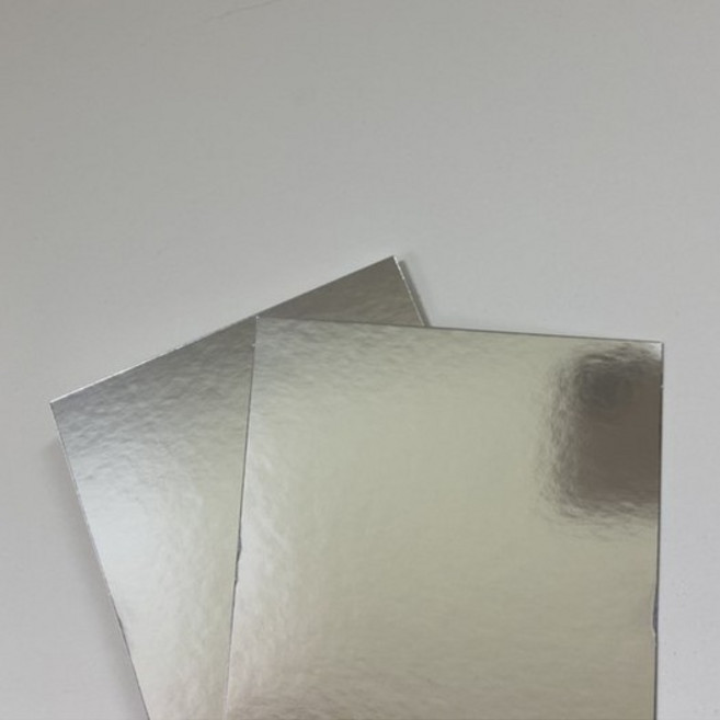 Fion 優質銀箔卡 0.5mm 正反銀白兩色 銀卡/單面銀色小卡/空白卡/厚卡, 1個