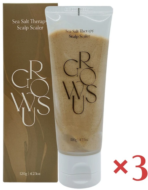 그로우어스 씨솔트 테라피 두피 스케일러, 120g, 3개 - 쿠팡