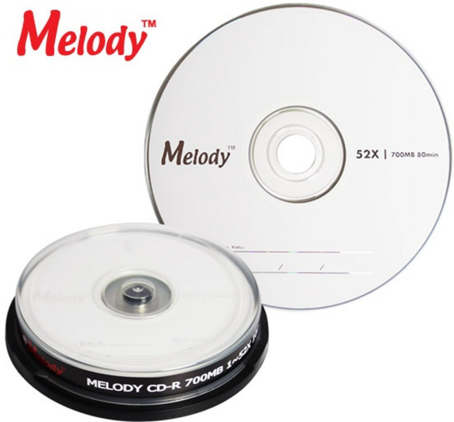 [멜로디] CD-R 52배속 700MB [케익통/10매], 1개