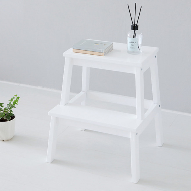 MKB 원목 2단 스텝스툴 BEKJE 화이트